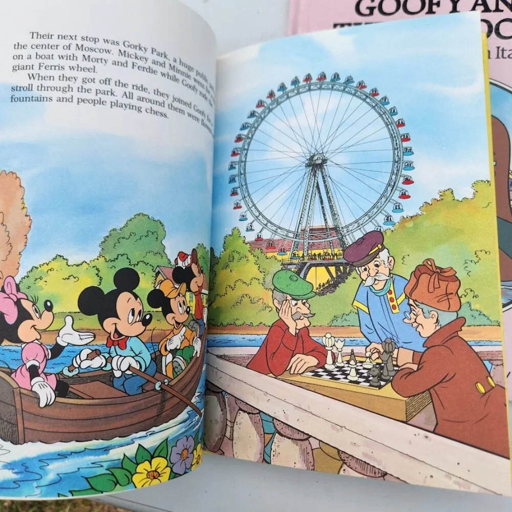 VINTAGE Disney Children's Book Bundle Goofy Small World Library 1980s Books Mick